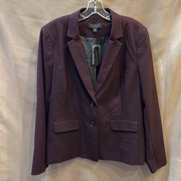 Worthington Women’s Blazer Jacket – Size 18 – Bold Burgundy Black – NWT - Picture 1 of 4